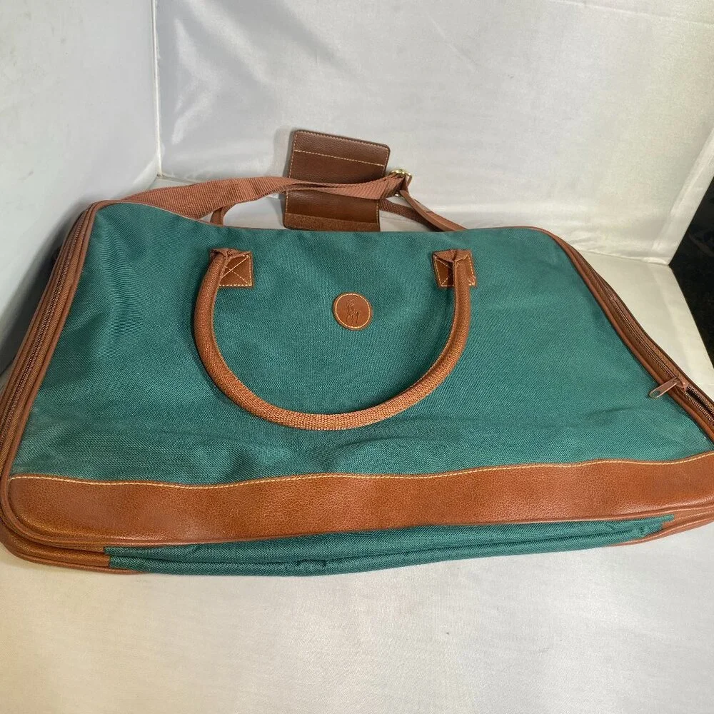 VTG Polo Ralph Lauren Fragrances Green Duffle Bag Canvas Weekender